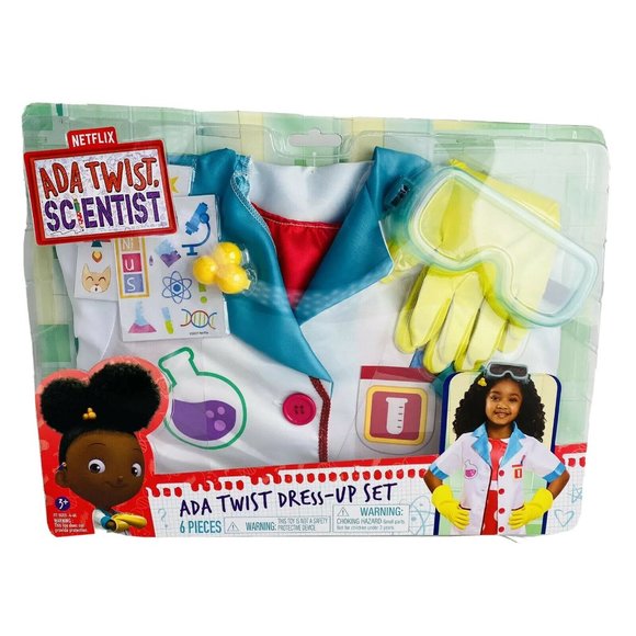 Ada Twist Scientist Dress-Up Set Size 4-6X Includes Experiment Card Preschool